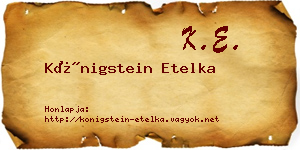 Königstein Etelka névjegykártya